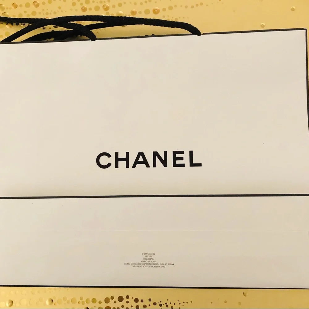Authentic Chanel Gift Bags (2) & 1 Chanel Cloth Jewelry Bag With Pull String